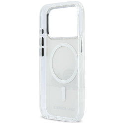 Case Karl Lagerfeld IML Karl & Choupette Peekaboo Logo MagSafe for iPhone 17 Pro / white