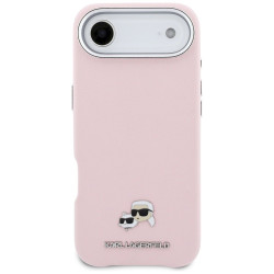 Karl Lagerfeld Karl & Choupette Head Pins Saffiano MagSafe for iPhone Air / pink
