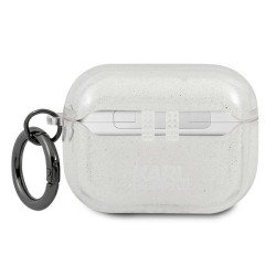 Karl Lagerfeld KLAPUKHGS AirPods Procover Karl`s Head / silver glitter