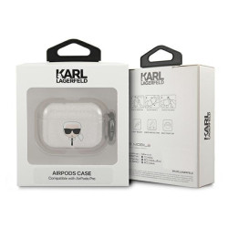 Karl Lagerfeld KLAPUKHGS AirPods Procover Karl`s Head / silver glitter