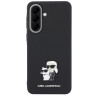 Karl Lagerfeld Saffiano Karl&Choupette Metal Logo Case for Samsung Galaxy A57 5G / black