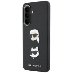 Case Karl Lagerfeld w/ Karl&Choupette Heads Pins&Logo for Samsung Galaxy A37 5G / black