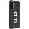 Karl Lagerfeld w/ Karl&Choupette Heads Pins&Logo Case for Samsung Galaxy A57 5G / black
