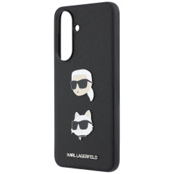 Karl Lagerfeld w/ Karl&Choupette Heads Pins&Logo Case for Samsung Galaxy A57 5G / black