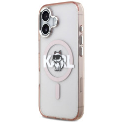 Karl Lagerfeld IML Choupette Sketch Logo MagSafe Case for iPhone 17 / Pink
