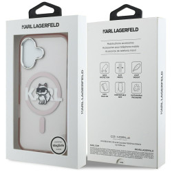 Karl Lagerfeld IML Choupette Sketch Logo MagSafe Case for iPhone 17 / Pink