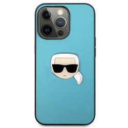 Karl Lagerfeld KLHCP13XPKMB Leather Ikonik Karl`s Head Hardcase for iPhone 13 Pro Max 6.7" / blue