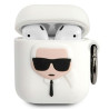 Karl Lagerfeld KLACCSILKHWH AirPods cover Silicone Ikonik / white