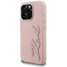 Karl Lagerfeld FW Grained Signature Logo Case for iPhone 16 Pro Max / pink