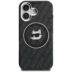 Karl Lagerfeld IML Choupette Head Logo MagSafe Case for iPhone 16 / black