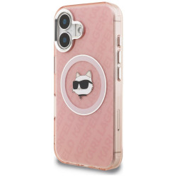 Karl Lagerfeld IML Choupette Head Logo MagSafe Case for iPhone 16 / pink
