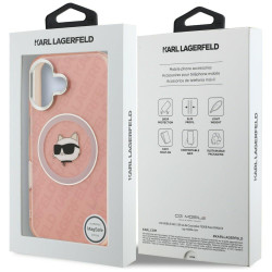 Karl Lagerfeld IML Choupette Head Logo MagSafe Case for iPhone 16 / pink