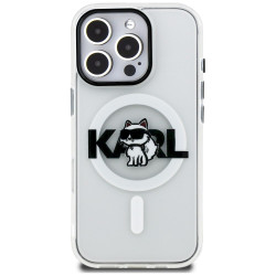 Karl Lagerfeld IML Choupette Sketch Logo MagSafe Case for iPhone 16 Pro / transparent