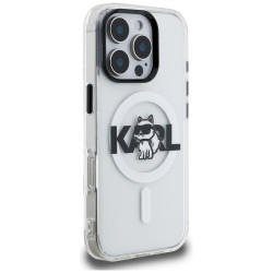 Karl Lagerfeld IML Choupette Sketch Logo MagSafe Case for iPhone 16 Pro / transparent
