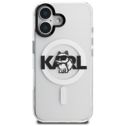 Karl Lagerfeld IML Choupette Sketch Logo MagSafe Case for iPhone 16 / transparent