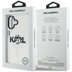 Karl Lagerfeld IML Choupette Sketch Logo MagSafe Case for iPhone 16 / transparent