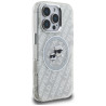 Karl Lagerfeld IML Glitter Karl & Choupette Heads Logo MagSafe Case for iPhone 16 Pro Max / grey