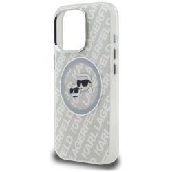 Karl Lagerfeld IML Glitter Karl & Choupette Heads Logo MagSafe Case for iPhone 16 Pro Max / grey