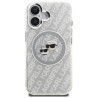 Karl Lagerfeld IML Glitter Karl & Choupette Heads Logo MagSafe Case for iPhone 16 / grey