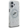Karl Lagerfeld IML Glitter Karl & Choupette Heads Logo MagSafe Case for iPhone 16 / grey