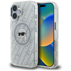 Karl Lagerfeld IML Karl Head Logo MagSafe Case for iPhone 16 / gray