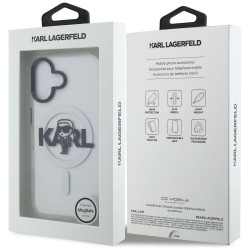 Karl Lagerfeld IML Karl Sketch Logo MagSafe Case for iPhone 16 / clear