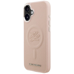 Case Karl Lagerfeld Initial & Metal Logo MagSafe for iPhone 16 Plus / pink