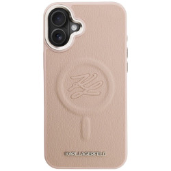Case Karl Lagerfeld Initial & Metal Logo MagSafe for iPhone 16 Plus / pink