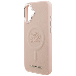 Case Karl Lagerfeld Initial & Metal Logo MagSafe for iPhone 16 Plus / pink
