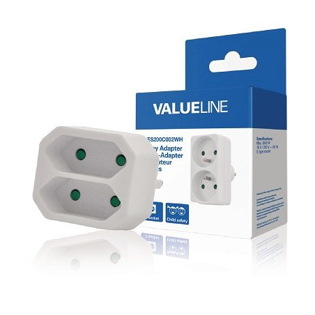Valueline VLES200C001WH Adapter for 2x sockets 220V EU
