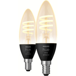 Philips Hue E14 WA 4.6W Filament Candle Bulbs 2-Pack