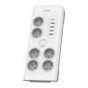 Philips SPN7060WA/58 Anti-surge Power Strip 6 Schuko Sockets + 6xUSB-A + 1xUSB-C 2m 16A