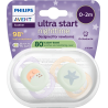 Philips Avent Ultra Start Night Pacifier 0-2 months, 2 pcs. SCF075/17