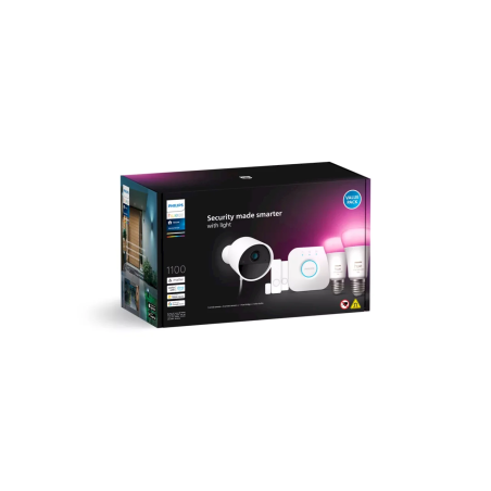 Philips Hue Secure Starter Kit Camera 2 Sensors 2 Bulbs Bridge
