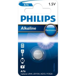 Philips A76/01B Alkaline Battery LR44 / LR1154