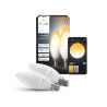 Philips Hue E14 LED Bulb 3.7W White Light (1000-20000K) B39 Candle 2-Pack