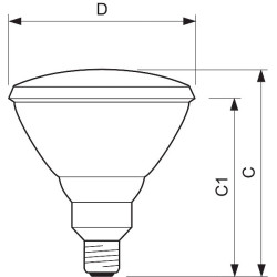 Philips PAR38 IR Infrared Lamp 230V 150W E27