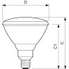 Philips PAR38 IR Infrared Lamp 230V 150W E27