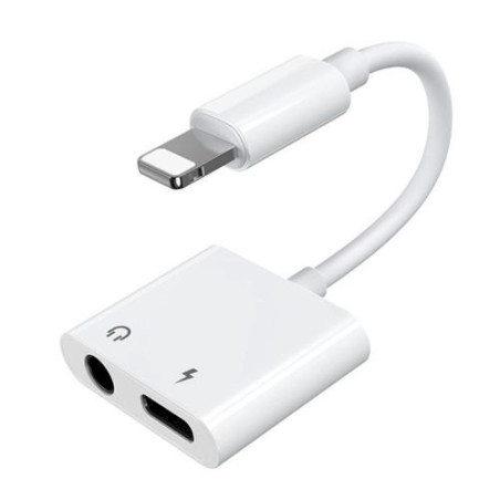 Joyroom S-Y104 Adapter Lightning to Lightning/ 3.5mm Mini Jack, 0.12m / White