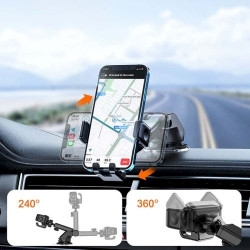 Joyroom JR-ZS283 Car Mount Clamp Holder 360 Rotation (Dashboard Version) 4.7-6.7 inch / Black