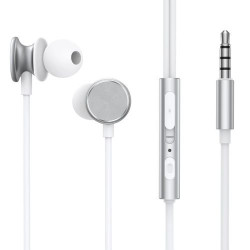 Joyroom JR-EW03 Earphone Wired, In-Ear Headphones with Remote and Microphone, 3.5mm Jack, Silver