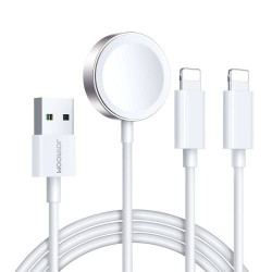 Joyroom S-IW007 Wireless Charger 3-in-1 Qi+Lightning+Lightning cable for iPhone and Apple Watch All Series with USB cable 1.2m, 