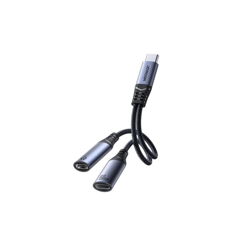 Joyroom SY-C03 Adapter DAC 2-in-1 Type-C to Type-C/ Type-C, 60W, 0.14m / Black