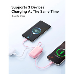 Joyroom JR-PR2L Power Bank with Digital Display C+U+U PD 35W 10000 mAh with Built-in Retractable 2x Type-C Lanyard cable 0.7m / 
