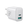 Joyroom Travel Charger C+U PD 20W QC 3.0 / white