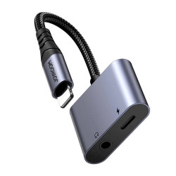 Joyroom SY-L01 Adapter DAC 2-in-1 Lightning to Lightning/3.5mm Mini Jack, 2.4A, 0.12m / black