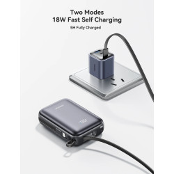 Joyroom JR-PBF29 Power Bank with Digital Display Type-C, PD 22.5W, 20000 mAh with built-in Double Type-C Cable / black