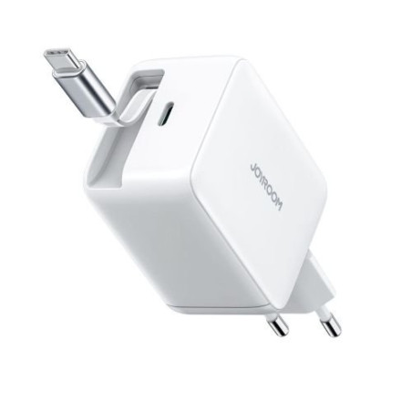 Joyroom JR-TCL06 Travel Charger GaN Fast Charger Type-C 67W PD 3.0 QC 5.0 PPS UFCS with Built-in Retractable Type-C cable 0.7m /
