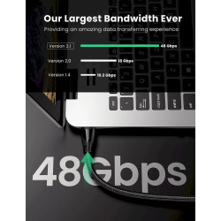 UGREEN HD140 Cable HDMI-HDMI 5m (HDMI 2.1 8K@60Hz 48Gbps) / black with nylon braid