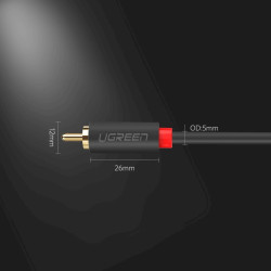 UGREEN AV104 Cable 2xRCA male - 2xRCA male 1m / black